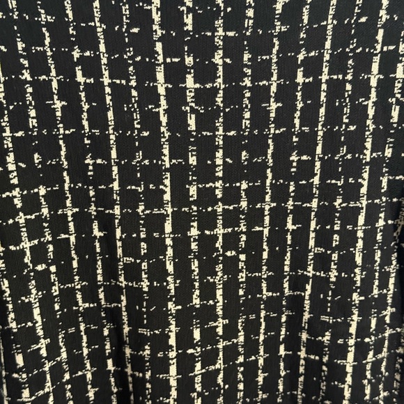 Dress Barn Woman Black and White Checkered Fringe Stretch Dress size 1X - Picture 3 of 7